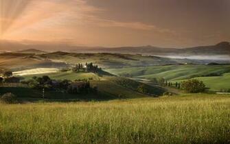 Tuscany Wallpaper Field Summer Sky HD Desktop