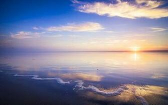Landscape Purple Sky Evening Sea Wave Photo Dreaming Wallpaper