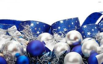 Blue And Silver Christmas Ornaments Wallpaper Holiday