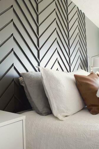 A Modern Master Bedroom Accent Wall Accents