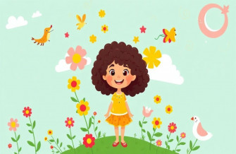 Curly Girl Cartoon Wallpaper