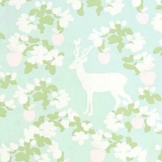 Majvillan Apple Garden Turquoise Wallpaper