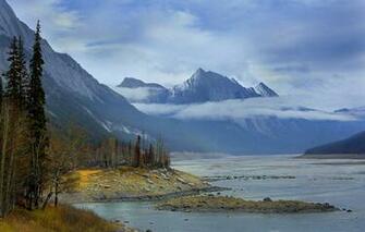 Wallpaper Alberta Canada Medicine Lake Jasper Park Lodge Image