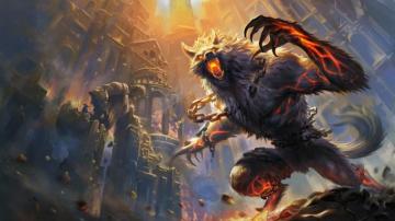 Wallpaper 4k Smite Werewolf Castle Fire Art