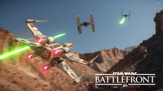 X Wing Chasing Tie Fighters In Star Wars Battlefront Wallpaper