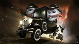 League Of Legends Gangster Poro Fan Art Wallpaper Background