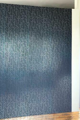 Tapet Cafe Tile Wallpaper Navy And Silver Monument Interiors