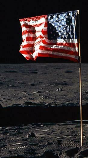 Usa Flag Moon iPhone Wallpaper Ipod HD