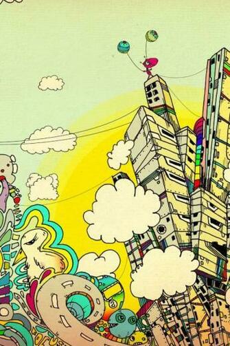 Miscellaneous Trippy City Drawings iPad iPhone HD Wallpaper