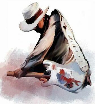 Stevie Ray Vaughan Art Painting Sky Is Crying By