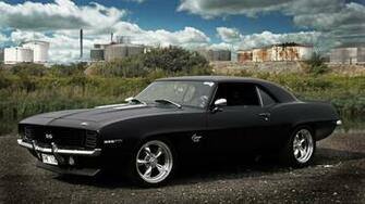 Camaro Hot Rod Classic Cars Muscle Black Wallpaper Background