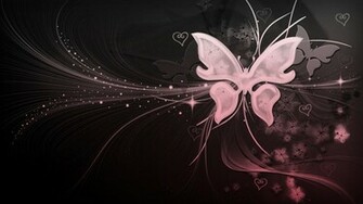 Black And White Pink Butterfly With Hearts By Missliss40 On