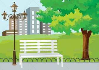 Public Park In The City Vector Background Vectors