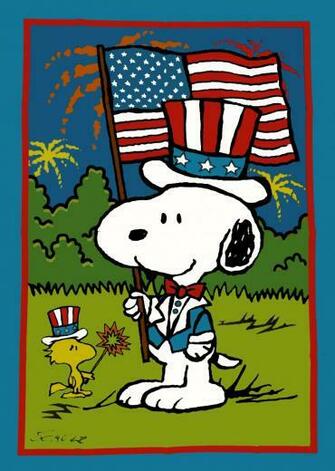Peanuts Gang 4th Of July Flag Snoopn4pnuts