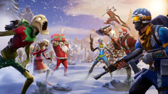 Fortnite A Zombie Battle In The Snow Wallpaper