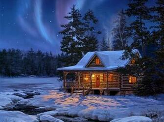 HD A Small Cottage In The Snowy Woods Wallpaper