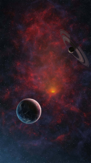 Outer Space Red 4k Wallpaper