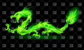 Green Chinese Dragon Wallpaper On Black