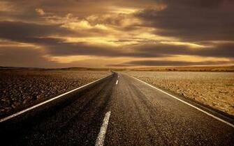 Straight Road Through Desert All For
