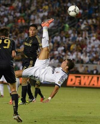 Cristiano Ronaldo Of Real Madrid Attempts A Bicycle