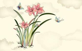 Flowers And Butterflies Wallpaper