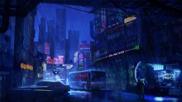 Sci Fi City Cyberpunk Night Rain Skyscraper 4k Wallpaper