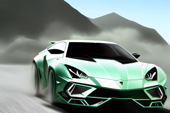 Aqua Lamborghini Urus Drifting Wallpaper Ai