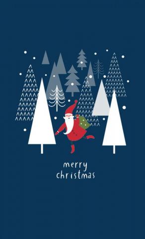 Christmas Aesthetic Wallpaper Santa Navy Blue Idea