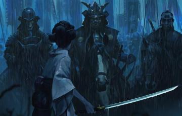 Wallpaper Japanese Back Katana Army Armor General Helmet