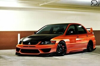 Mitsubishi Lancer Evolution Orange HD Wallpaper Res
