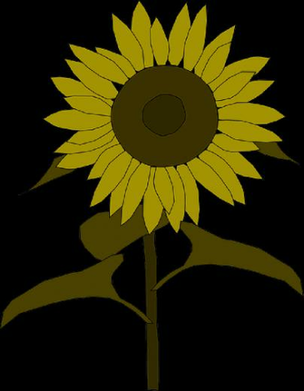 Outline Yellow Drawing Plants Sun Flower Flowers Public Domain