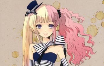 Wallpaper Strip Girl Hat Bow Art Pink Hair Noizi Ito Image