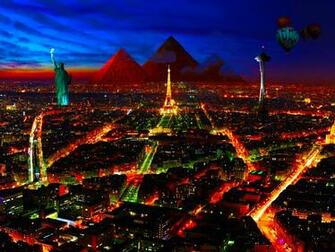 Special City In Night Wallpaper Stock Photos