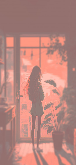Girl On Balcony Aesthetic Wallpaper