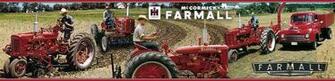 Vintage Farmall Tractor Field Scene Wallpaper Border