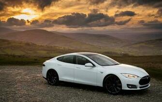 Tesla S P85 White Side Wallpaper Background Ultra HD 4k