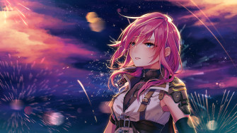 Anime Girl Pink Hairs Looking Away 4k 1440p Resolution HD Wallpaper