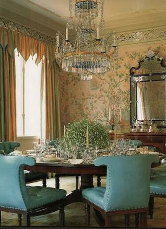 Albert Hadley Dining Room In Pale Peach And Powder Blue Beautiful