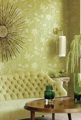 Wallpaper Living Room Green Rooms Interior