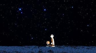 Outer Space Stars Calvin And Hobbes Wallpaper