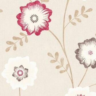 Luciana Wallpaper In Cream Chocolate And Red At Gowallpaper Uk