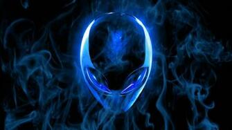 Alienware Dark Blue Logo Smoky HD 1080p Wallpaper