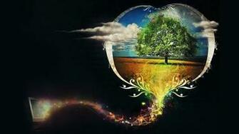 High Quality Fine Digital Tree Design Widescreen Wallpaper
