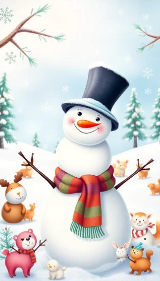 Funny Snowman Wallpaper