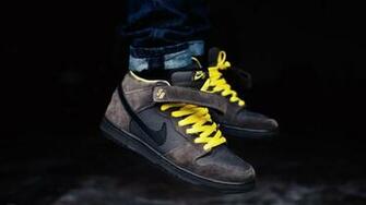 Nike Dunk Mid Pro Sb Leviatation Shoes Brand Wallpaper