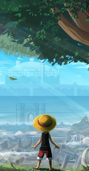 One Piece Luffy Digital Painting iPhone Wallpaper