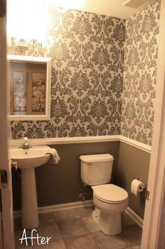 Like The Wallpaper And Chair Rail Idea Mostly Gray With A Bit Of Pink