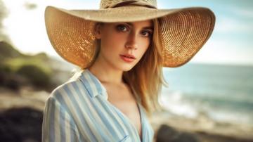Beautiful Girl With Hat Wallpaper Teahub Io