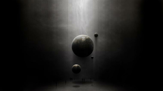 Planets Grey Wallpaper Space Art