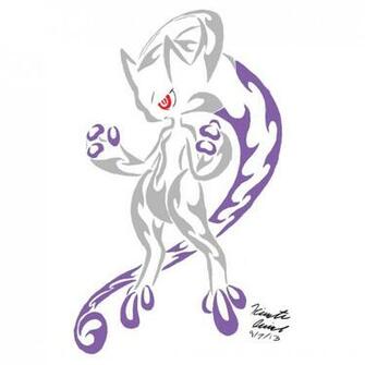 Mega Mewtwo Y Tribal Tattoo By Archangelvampire